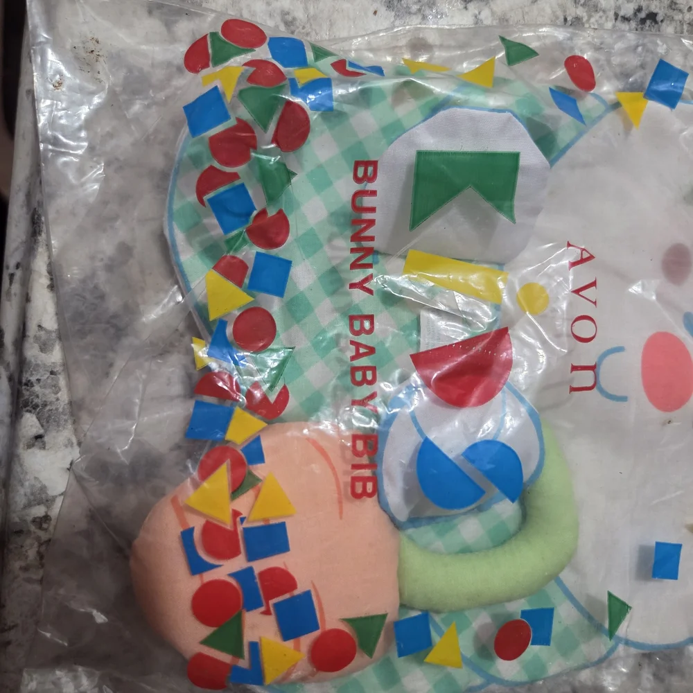 Avon Bunny Baby Bib - Colorful Design